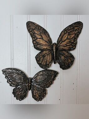 Vintage Set of 2 Butterfles Wall Hangings | Mid Century | Wall Decor